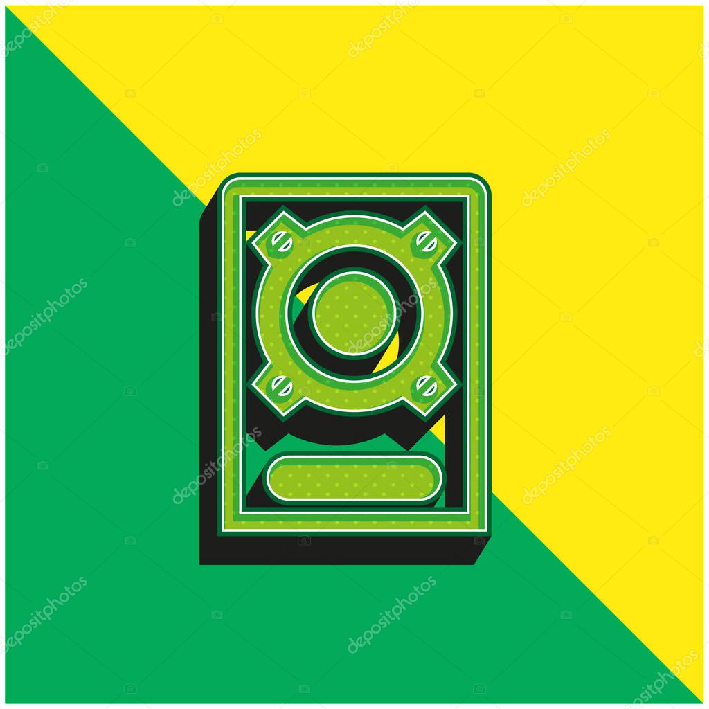 Boombox Speaker Green and yellow modern 3d vector icon logo