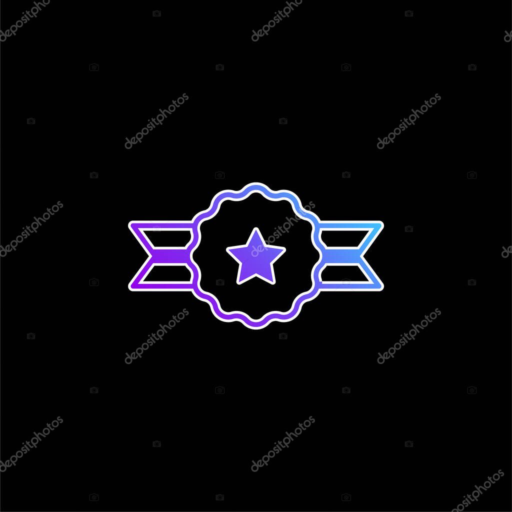 Badge blue gradient vector icon