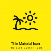 Pláž minimální jasně žlutý materiál ikona