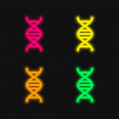 Biologie Třída čtyři barva zářící neonový vektor ikona