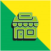 Agentura Zelená a žlutá moderní 3D vektorové logo ikony