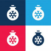 Cetka modrá a červená čtyři barvy minimální ikona nastavena