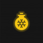 Bauble žlutá zářící neonová ikona