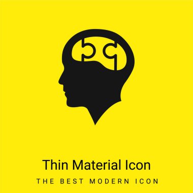 Bald Head With Puzzle Brain minimal bright yellow material icon clipart