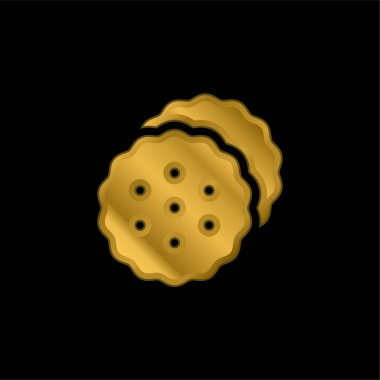 Bisküvi altın kaplama metalik simge veya logo vektörü