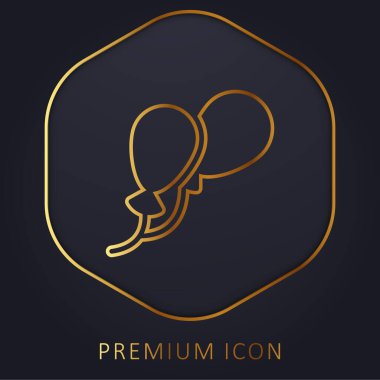 Balonlar altın çizgi prim logosu veya simgesi