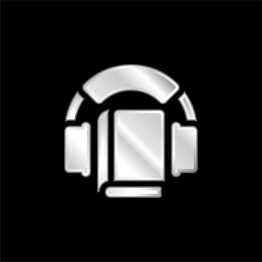 Audiobook gümüş kaplama metalik simge