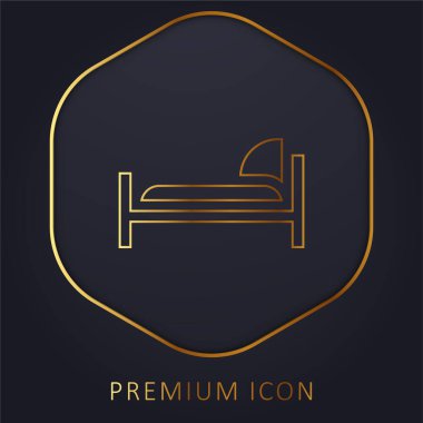 Yatak altın çizgisi prim logosu veya simgesi