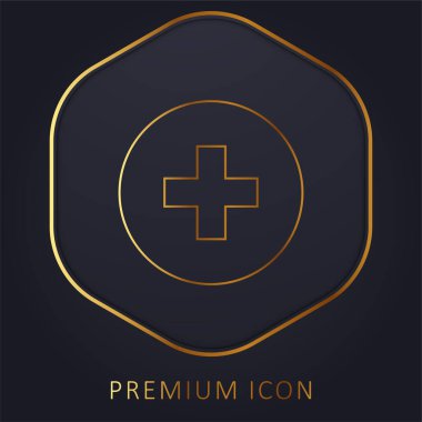 Düğme altın çizgisi prim logosu veya simgesi ekle