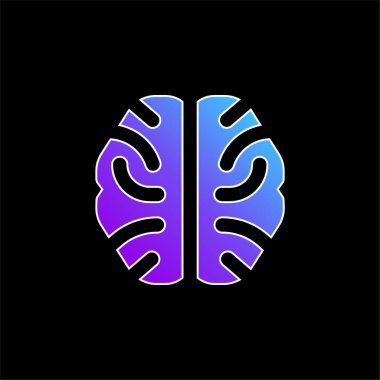Brain blue gradient vector icon clipart
