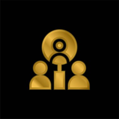 Best Employee gold plated metalic icon or logo vector clipart