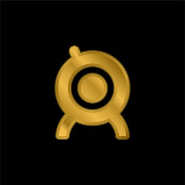 Büyük Webcam altın kaplama metalik simge veya logo vektörü