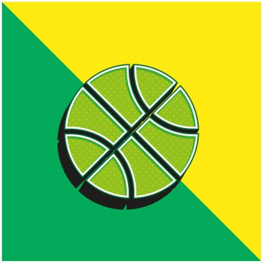 Basketbol Yeşil ve Sarı modern 3D vektör simgesi logosu