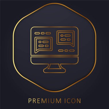 Analitik altın çizgi prim logosu veya simgesi