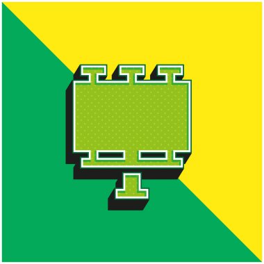 Billboard Yeşil ve sarı modern 3d vektör simgesi logosu