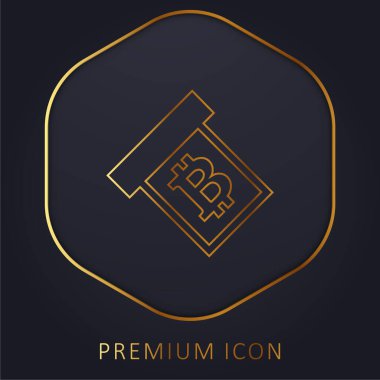 Bitcoin Withdraw Symbol golden line premium logo or icon clipart