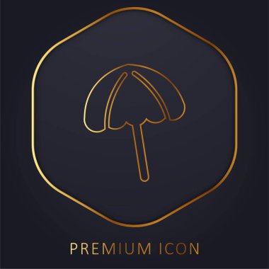 Siyah Plaj Şemsiyesi Altın Hat Logosu veya simgesi