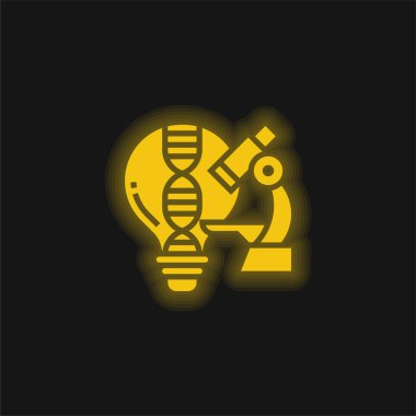 Analyze yellow glowing neon icon clipart