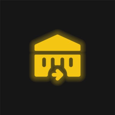 Bankanın sarı parlak neon simgesi