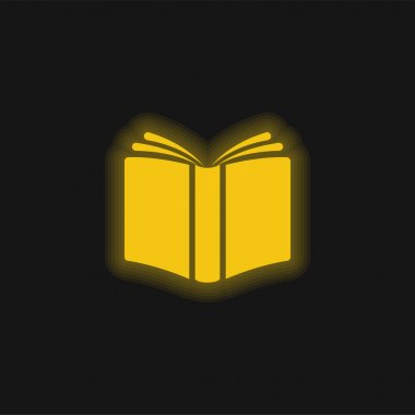 Kitap Kapağı Sarı parlak neon simgesi