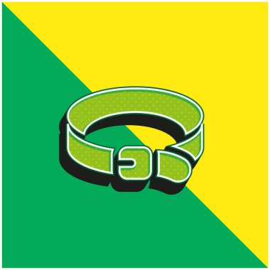 Kemer Yeşil ve Sarı Modern 3D vektör simgesi logosu