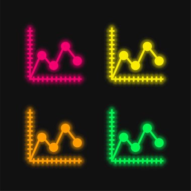 Analitik dört renk parlayan neon vektör simgesi