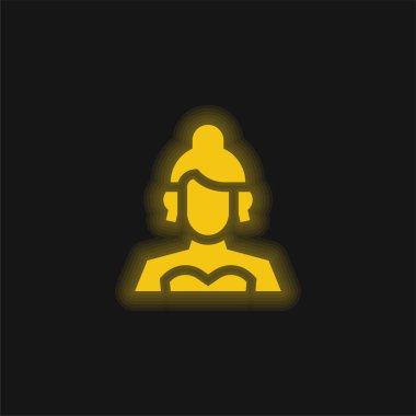 Aktris sarı parlak neon simgesi