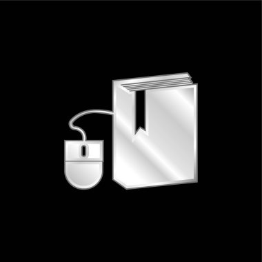 Kitap ve Fare gümüş kaplama metalik simge