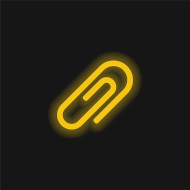 Pano Düğmesi Sarı parlak neon simgesi ekle