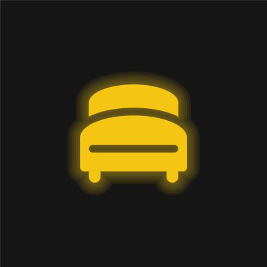 Yatak sarısı parlak neon simgesi