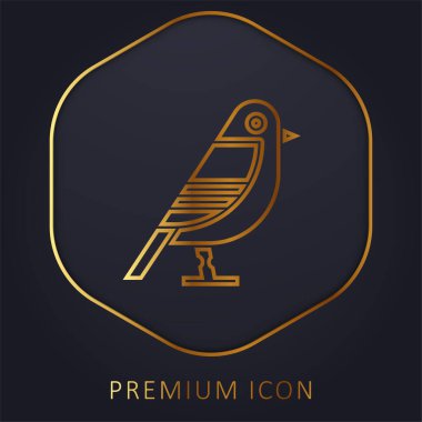 Kuş altın çizgisi premium logosu veya simgesi