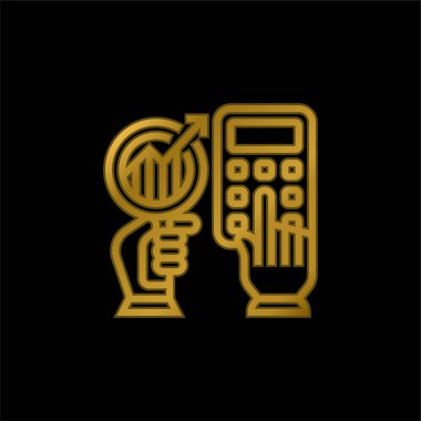 Muhasebe altın kaplama metalik simge veya logo vektörü