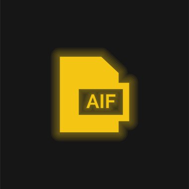 Aif sarı parlak neon simgesi