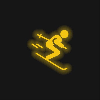 Alpine yellow glowing neon icon clipart