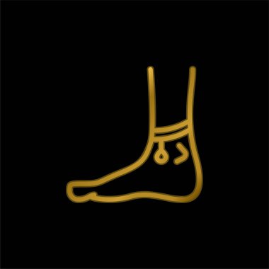 Ayak bileği altın kaplamalı metalik simge veya logo vektörü