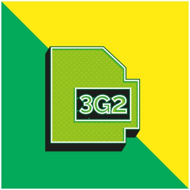 3g2 Yeşil ve sarı modern 3d vektör simgesi logosu