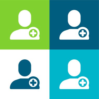 Kullanıcı Düz 4 renk minimal simgesi seti ekle