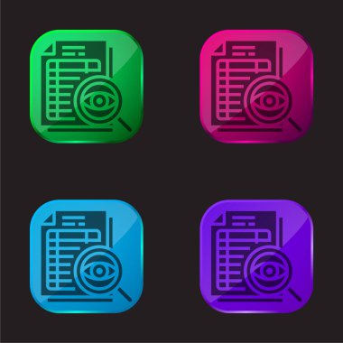 Dört renkli cam düğme simgesini denetle