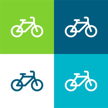 Bisiklet Düz 4 renk en küçük simge kümesi