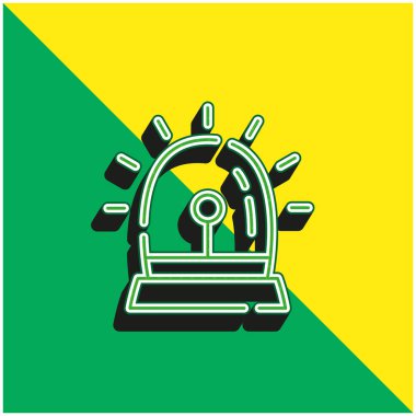 Alarm Yeşil ve Sarı Modern 3D vektör simgesi logosu