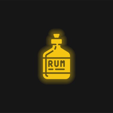 Alkol sarısı parlak neon simgesi