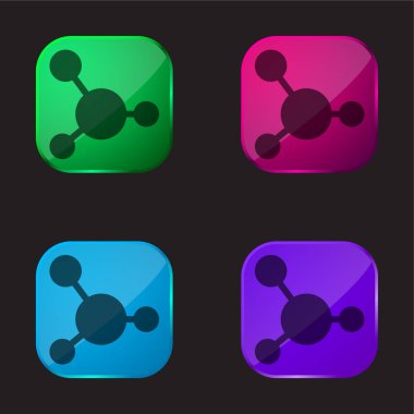 Kan dört renkli cam düğme simgesi