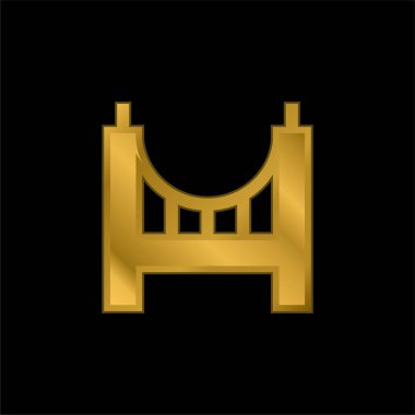 Köprü altın kaplama metalik simge veya logo vektörü