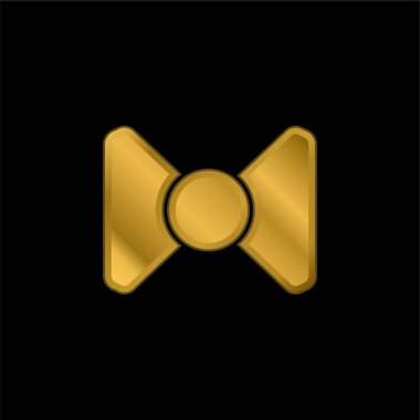 Baş Siyah Siluet altın kaplama metalik simge veya logo vektörü