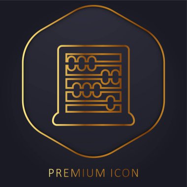 Abaküs altın çizgi prim logosu veya simgesi