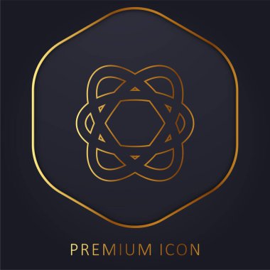Atom altın çizgisi prim logosu veya simgesi