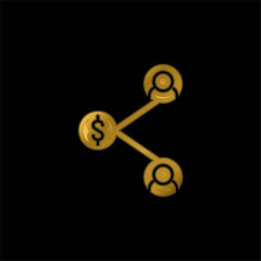 Ticari altın kaplama metalik simge veya logo vektörü