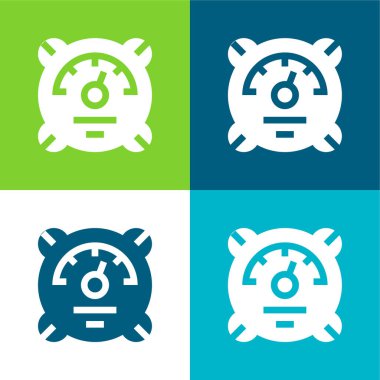 Barometre Düz 4 renk en küçük simge kümesi