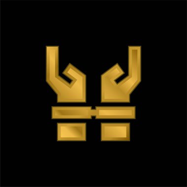 Tutuklanan altın kaplama metalik simge veya logo vektörü