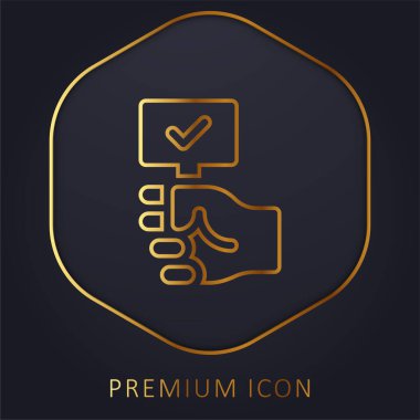 Açık arttırma altın çizgi prim logosu veya simgesi